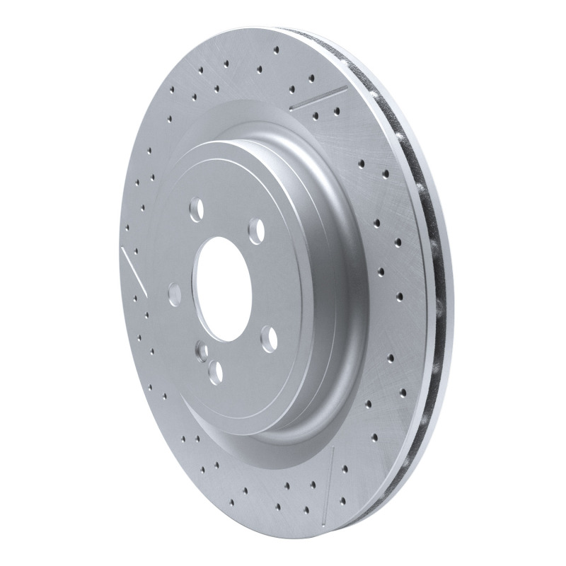Mercedes-Benz GLA45 AMG Brake Rotor (1) - Rear - R1 Concepts - GeoSPEC Coated Rotor - Drilled & Slotted - `12-`20